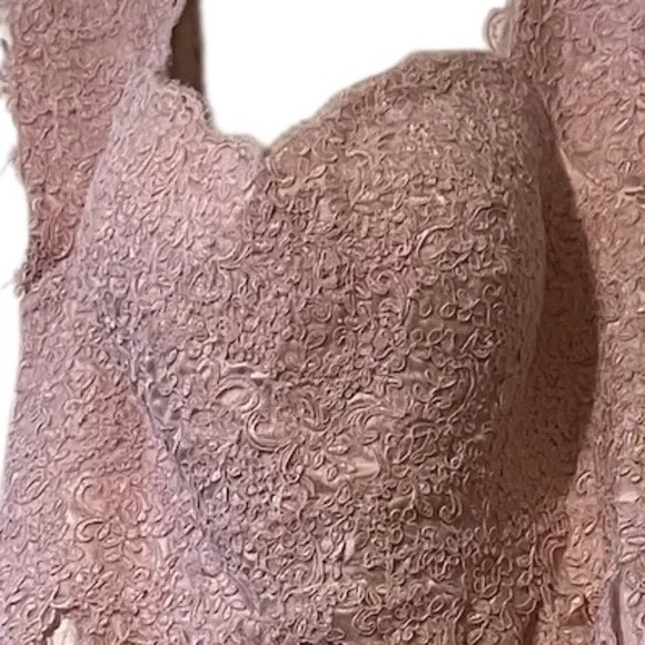 Hebeos A-line Women's Pink Lace Overlay, Cocktail/Party Dress SEE MEASUREMENTS - Picture 9 of 15